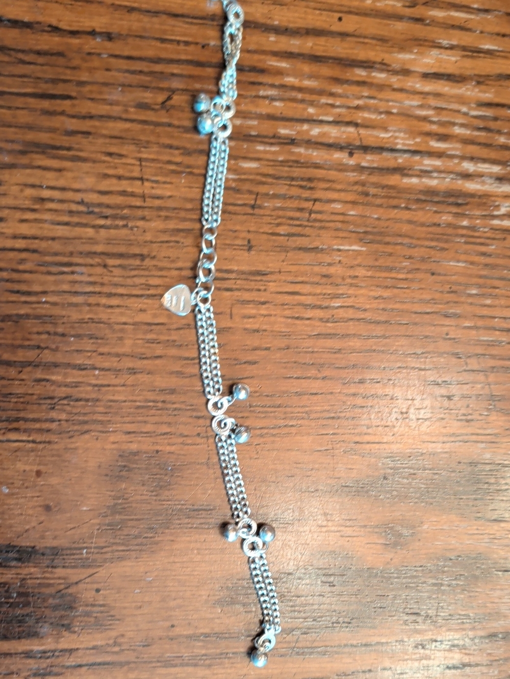 Vintage Silver-Multi-Chain Bracelet with Tiny Bead Charms
